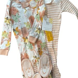Burt's Bees Baby Apple Blossom Snug-Fit Footed Pajama Set Size 18m